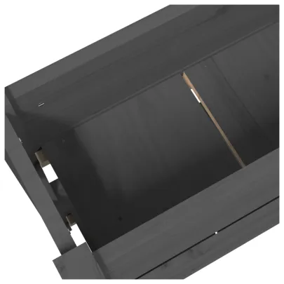Jardinieră Gri Lemn Masiv de Pin - 77x25x66 cm | Livrare Gratuită