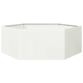 Jardinieră Grădină Albă - Oțel Hexagonal 138x120x45 cm 2