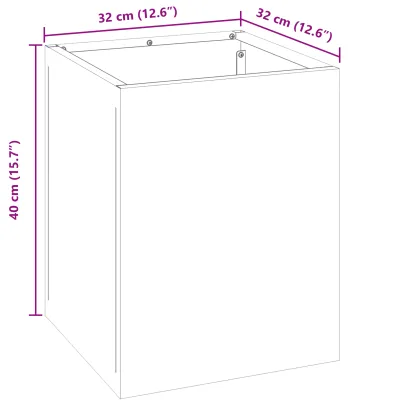 Vază Grădină Industrială Antracit 50x32x40 cm | Livrare Gratuită