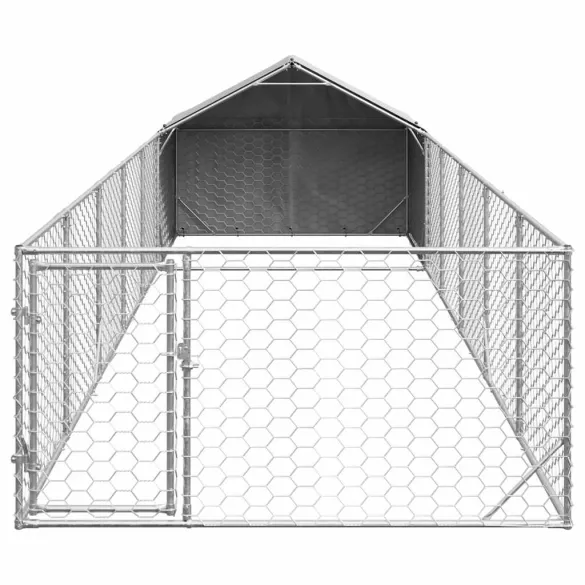 Canisă Câini Exterior 8x2x1.5m Oțel Galvanizat - Livrare Gratuită