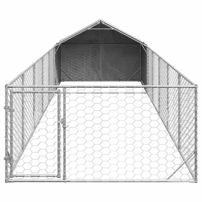 Canisă Câini Exterior 8x2x1.5m Oțel Galvanizat - Livrare Gratuită