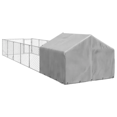 Canisă Câini Exterior 8x2x1.5m Oțel Galvanizat - Livrare Gratuită