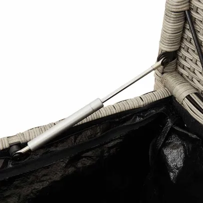 Bancă de depozitare grădină polirattan gri - Livrare gratuită