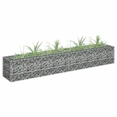 Strat Înălțat Gabion din Oțel Galvanizat - 180x30x30 cm