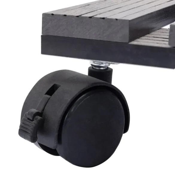 Suporturi Plante cu Role - 2 buc., Gri, WPC - Livrare Gratuita