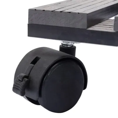 Suporturi Plante cu Role - 2 buc., Gri, WPC - Livrare Gratuita