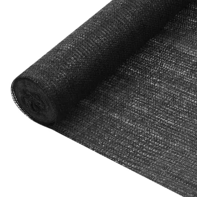Plasă Protecție Intimitate Negru 1,5x25m HDPE 75g/m²
