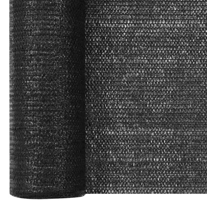 Plasă Protecție Intimitate Negru 1,5x25m HDPE 75g/m²