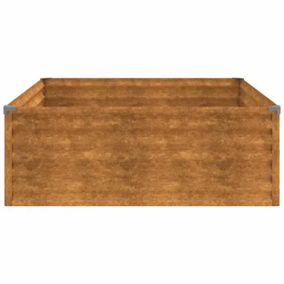 Strat Înălțat Grădină Oțel Corten 100x100x36 cm | Livrare Gratuită