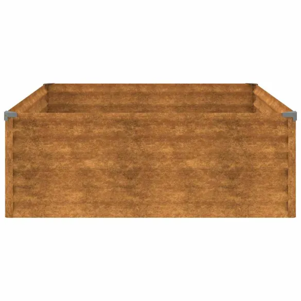 Strat Înălțat Grădină Oțel Corten 100x100x36 cm | Livrare Gratuită