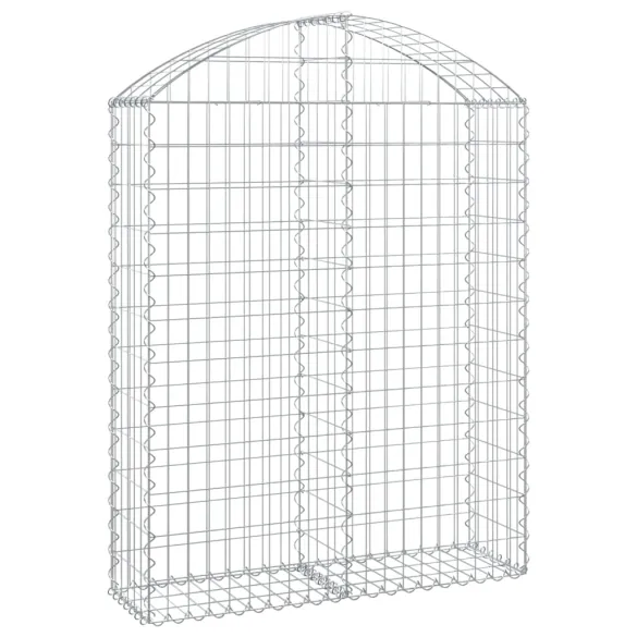 Coș Gabion Arcuit Fier Galvanizat | Barieră Decorativă Grădină