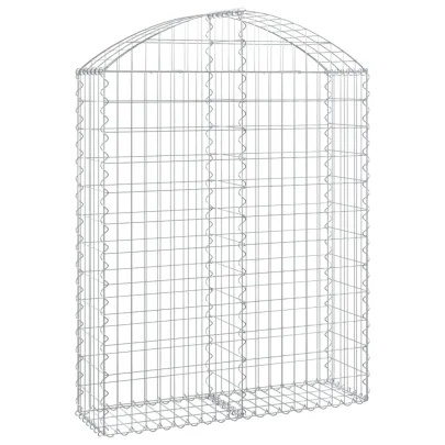 Coș Gabion Arcuit Fier Galvanizat | Barieră Decorativă Grădină