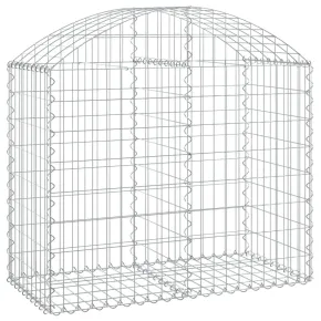 Coș Gabion Arcuit Fier Galvanizat 100x50x80/100 cm | Decor Grădină 2