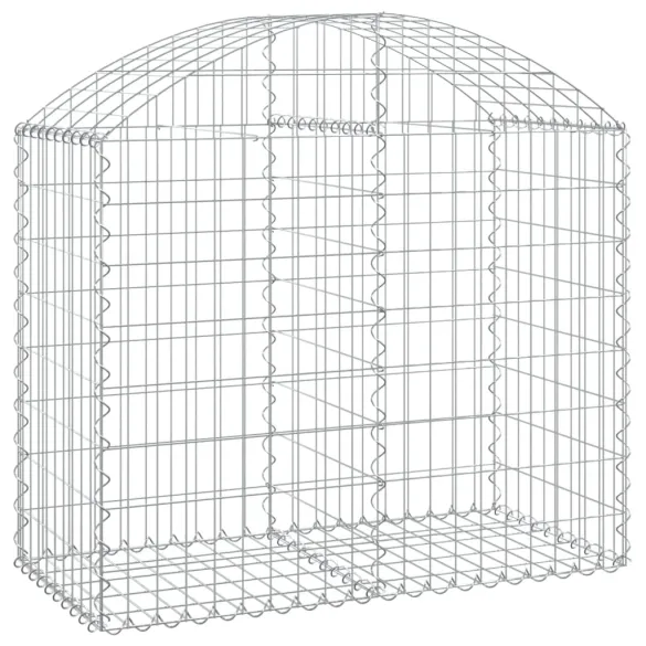 Coș Gabion Arcuit Fier Galvanizat 100x50x80/100 cm | Decor Grădină