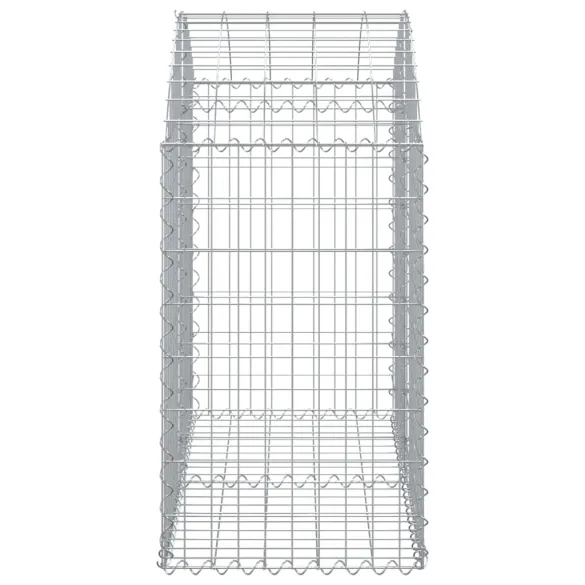 Coș Gabion Arcuit Fier Galvanizat 100x50x80/100 cm | Decor Grădină
