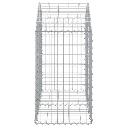 Coș Gabion Arcuit Fier Galvanizat 100x50x80/100 cm | Decor Grădină
