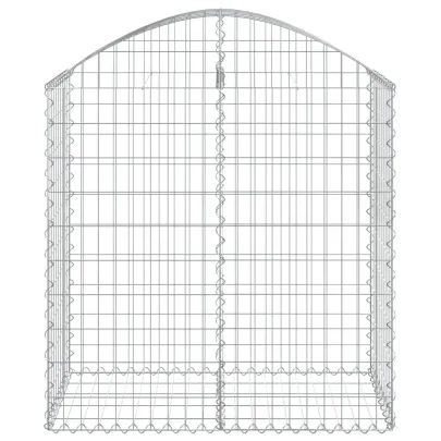 Coș Gabion Arcuit Fier Galvanizat | Gard Decorativ Grădină