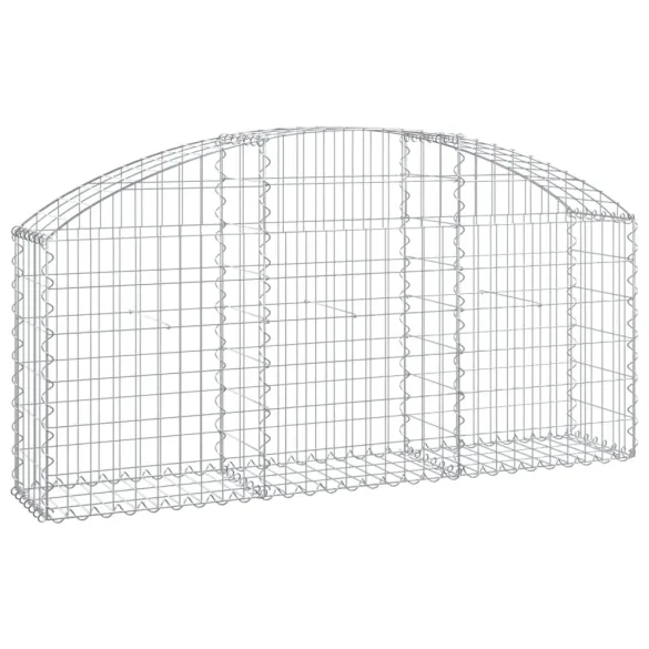 Coș Gabion Arcuit Fier Galvanizat | Barieră Decorativă Grădină
