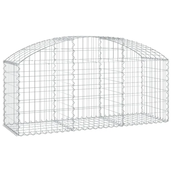Coș Gabion Arcuit Fier Galvanizat | Barieră Decorativă Grădină