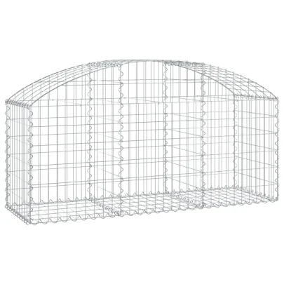 Coș Gabion Arcuit Fier Galvanizat | Barieră Decorativă Grădină