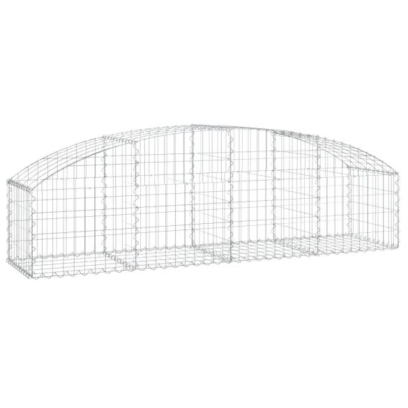 Coș Gabion Arcuit Fier Galvanizat 200x50x40/60 cm | Decor Grădină