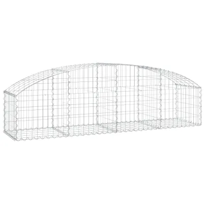 Coș Gabion Arcuit Fier Galvanizat 200x50x40/60 cm | Decor Grădină