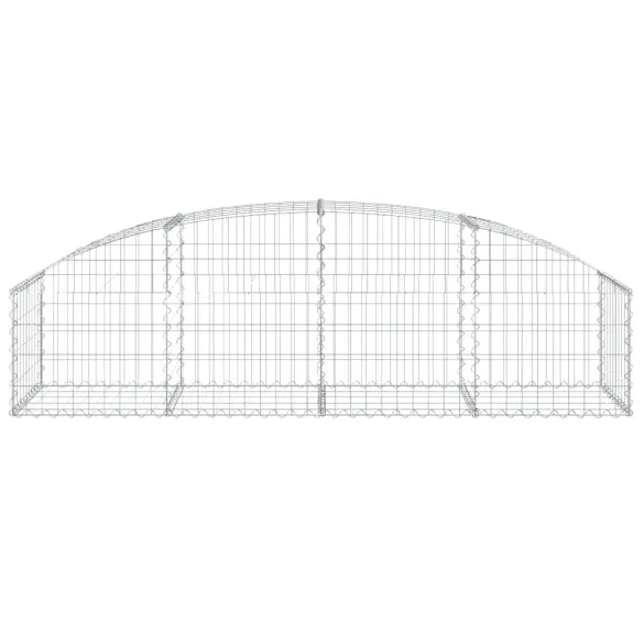 Coș Gabion Arcuit Fier Galvanizat 200x50x40/60 cm | Decor Grădină