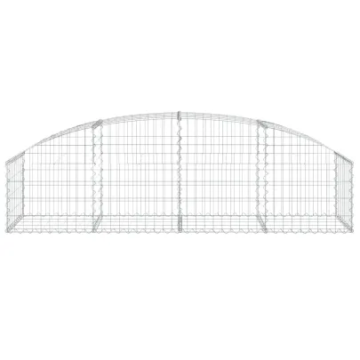 Coș Gabion Arcuit Fier Galvanizat 200x50x40/60 cm | Decor Grădină