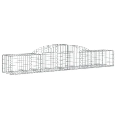 Coș Gabion Arcuit Fier Galvanizat | Barieră Decorativă Grădină