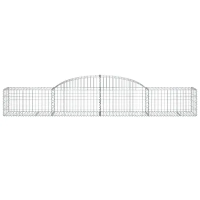 Coș Gabion Arcuit Fier Galvanizat | Barieră Decorativă Grădină