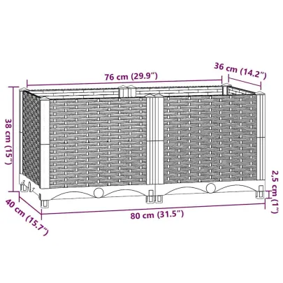 Strat Înălțat din Polipropilenă - 80x40x38 cm