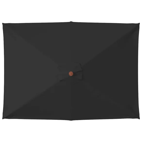 Umbrelă de grădină cu stâlp lemn - Negru - 150x200 cm