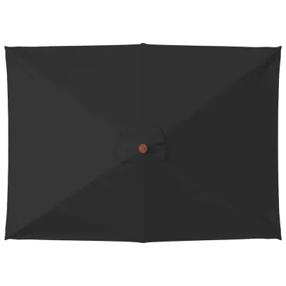 Umbrelă de grădină cu stâlp lemn - Negru - 150x200 cm