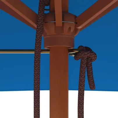 Umbrelă de grădină cu stâlp lemn - Albastru 150x200 cm