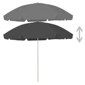 Umbrelă de plajă 300 cm antracit - Protecție UV și livrare gratuită 2