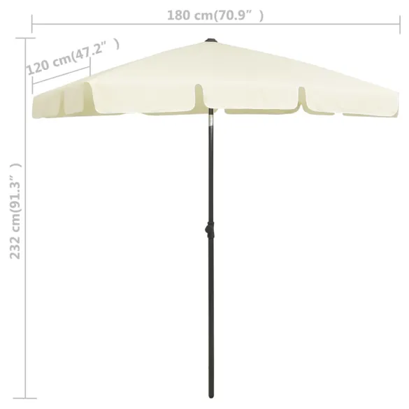 Umbrelă de plajă galbenă | Protecție UV | Livrare gratuită