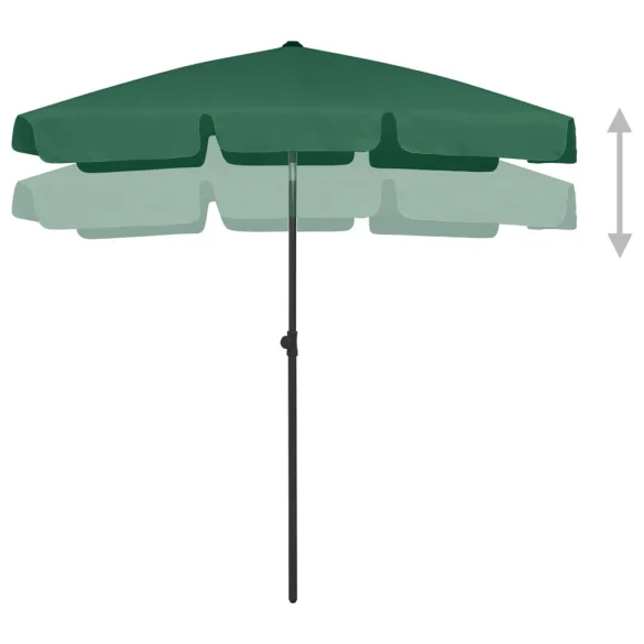 Umbrelă de Plajă Verde 180x120 cm - Livrare Gratuită
