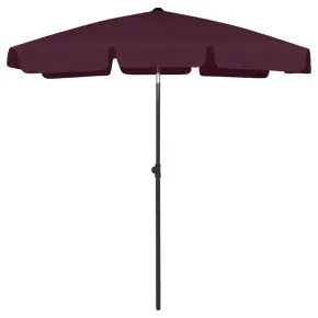 Umbrelă de plajă bordo, protecție UV, livrare gratuită
