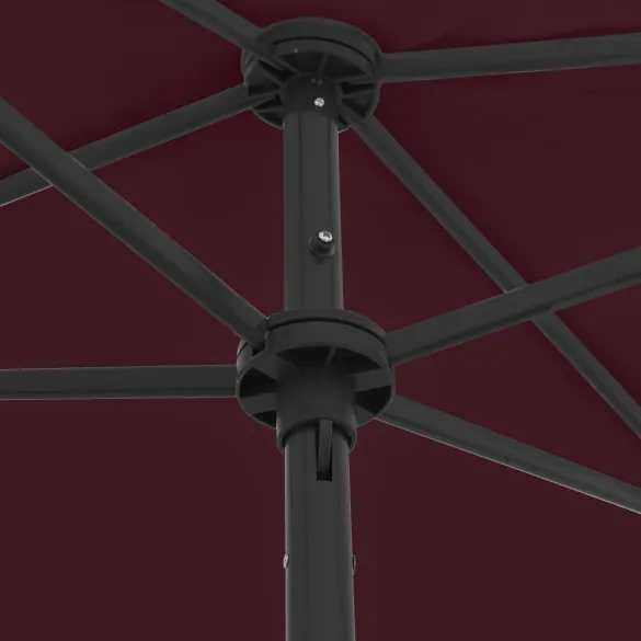 Umbrelă de plajă bordo, protecție UV, livrare gratuită