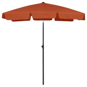 Umbrelă de Plajă Cărămizie - Protecție UV | Livrare Gratuită