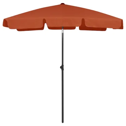Umbrelă de Plajă Cărămizie - Protecție UV | Livrare Gratuită
