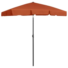 Umbrelă de Plajă Cărămizie - Protecție UV | Livrare Gratuită 2