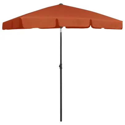 Umbrelă de Plajă Cărămizie - Protecție UV | Livrare Gratuită