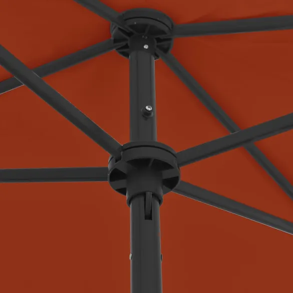 Umbrelă de Plajă Cărămizie - Protecție UV | Livrare Gratuită