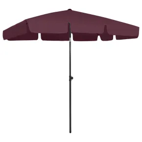 Umbrelă de Plajă Roșu Bordo - Protecție UV | Livrare Gratuită
