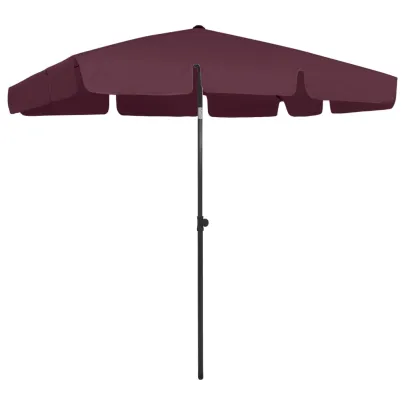 Umbrelă de Plajă Roșu Bordo - Protecție UV | Livrare Gratuită