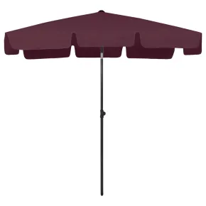 Umbrelă de Plajă Roșu Bordo - Protecție UV | Livrare Gratuită 2