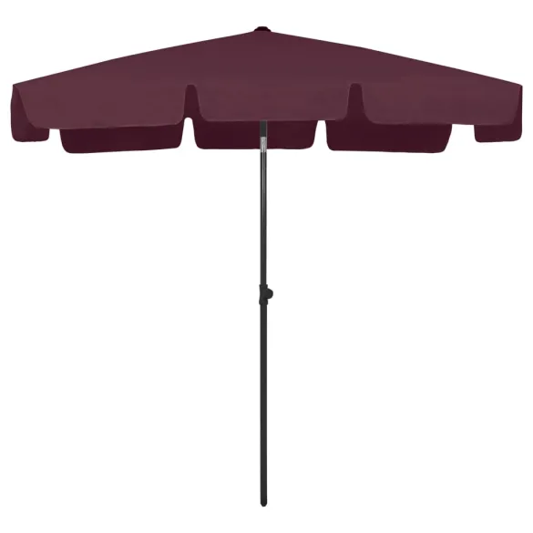 Umbrelă de Plajă Roșu Bordo - Protecție UV | Livrare Gratuită
