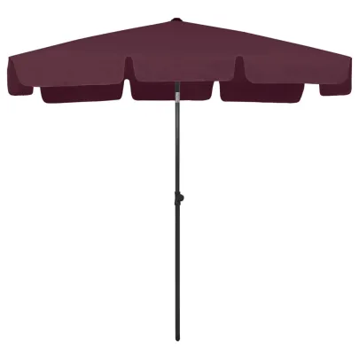 Umbrelă de Plajă Roșu Bordo - Protecție UV | Livrare Gratuită