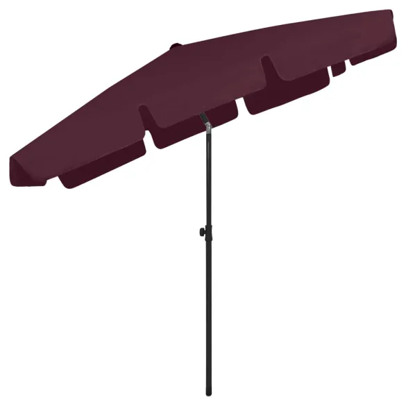 Umbrelă de Plajă Roșu Bordo - Protecție UV | Livrare Gratuită